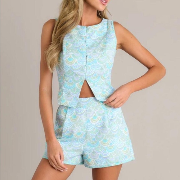 FORE Pastel Patterned Vest and Shorts Set - Picture 6 of 7